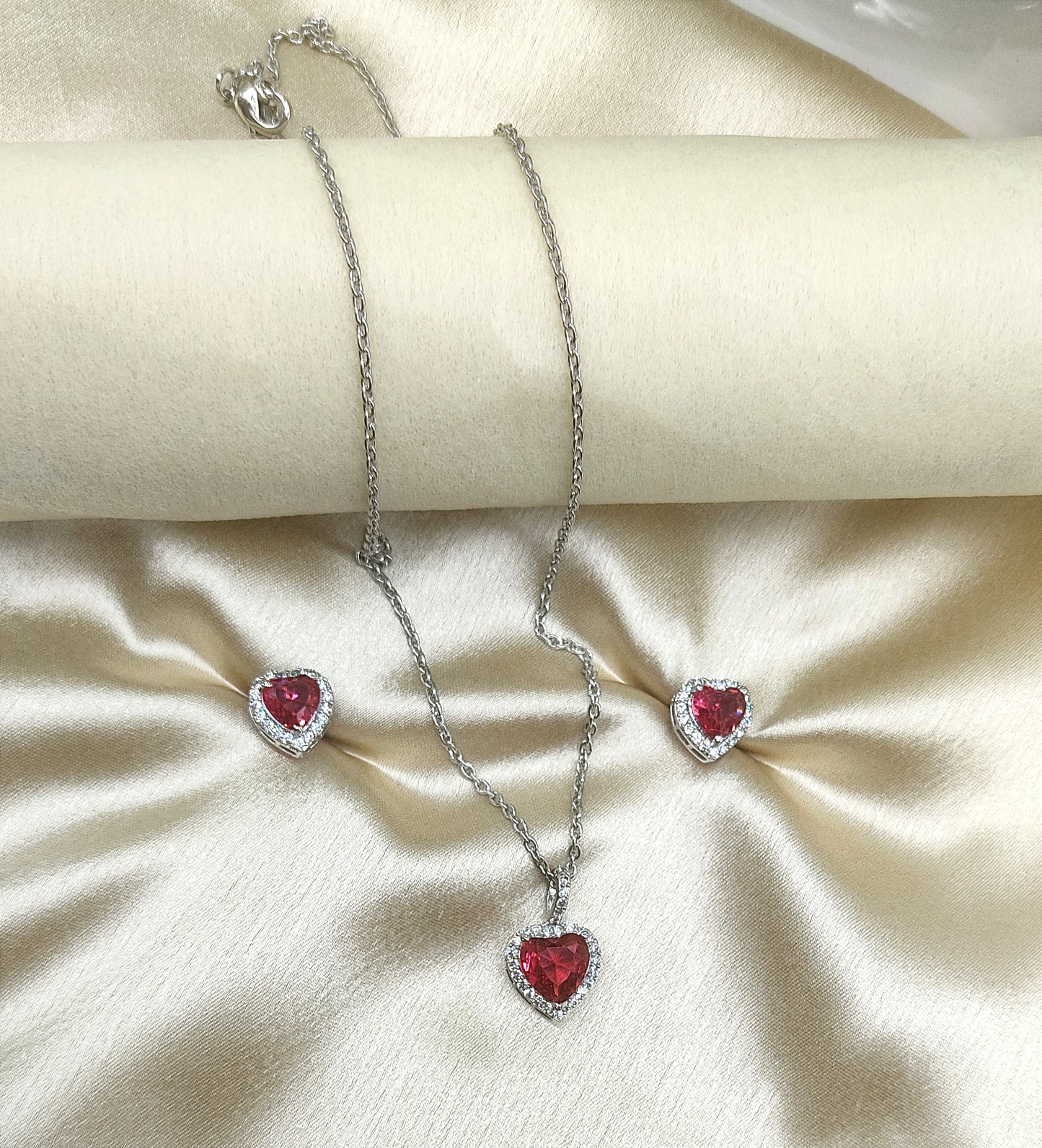 AD Stone Heart Necklace