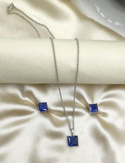 AD Stone Square Necklace