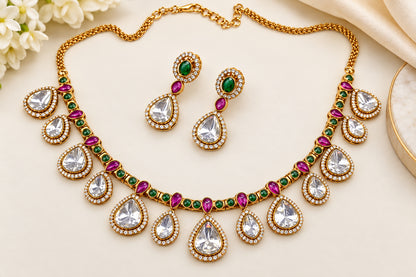 Meher Moissanite kundan set