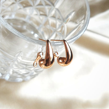 Chandra Moon Hoops Earrings - Rose Gold