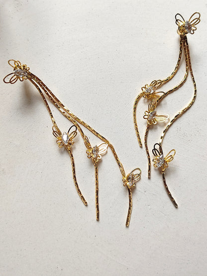 Gold Sling Butterfly Earrings