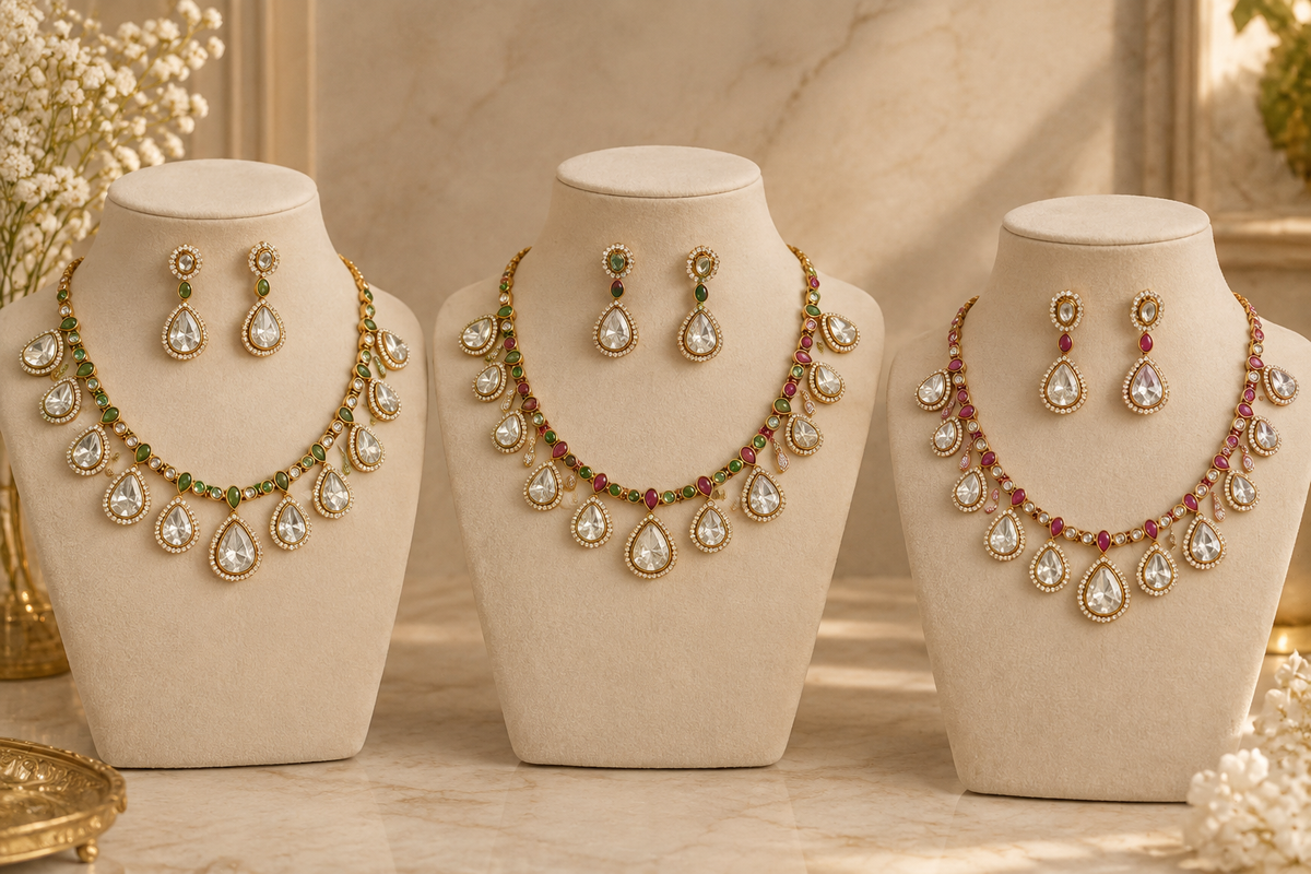 Meher Moissanite kundan set