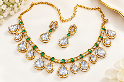 Meher Moissanite kundan set