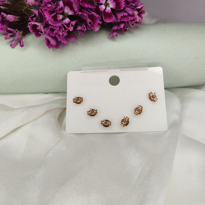 Set of 3 Rose Gold Earrings