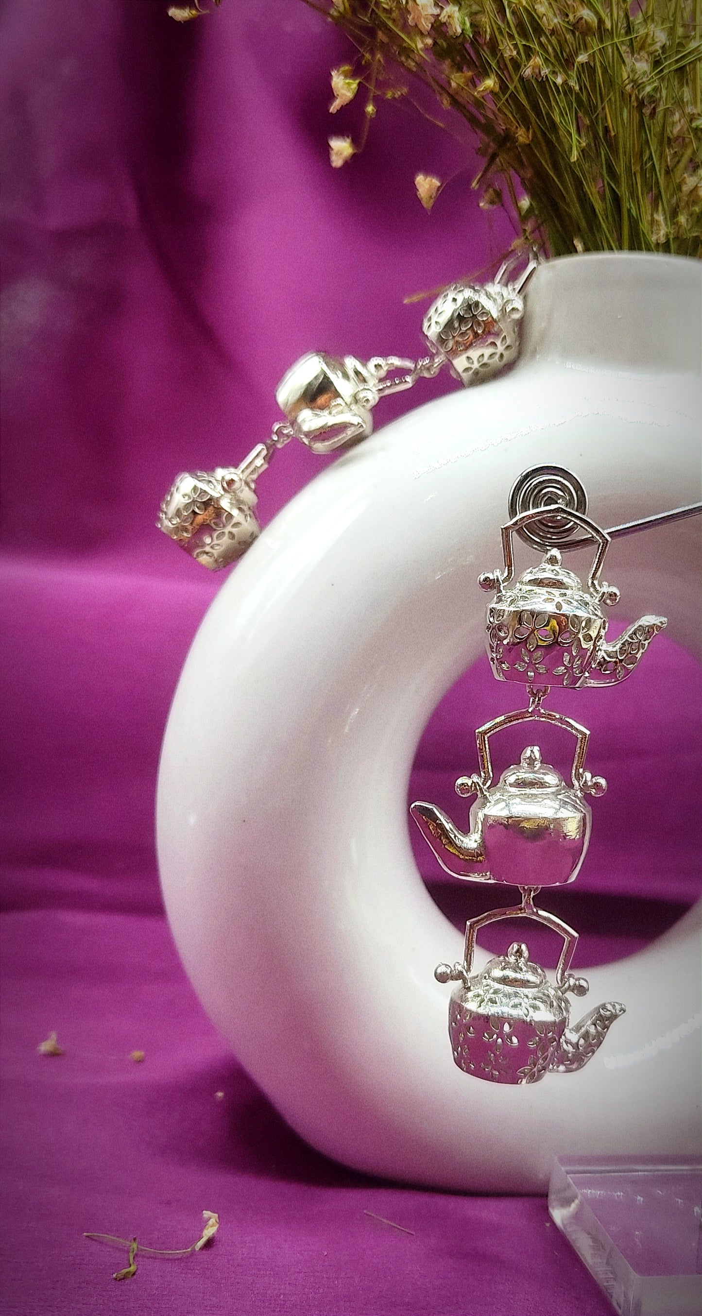 Tinkling Tea Time Trio Earrings - Silver