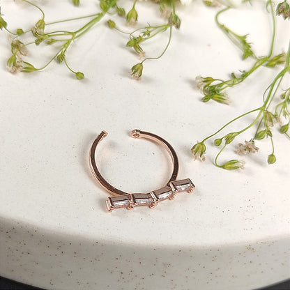 Brick Diamond Rose Gold Finish Ring