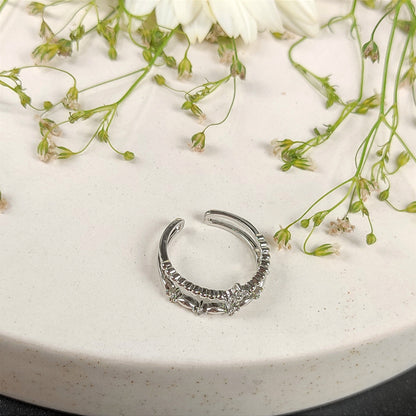 Princess Silver Finish Ring