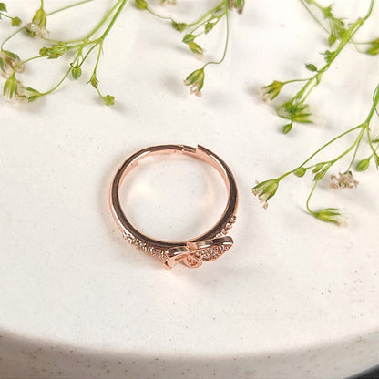 Butterfly Rose Gold Finish Ring