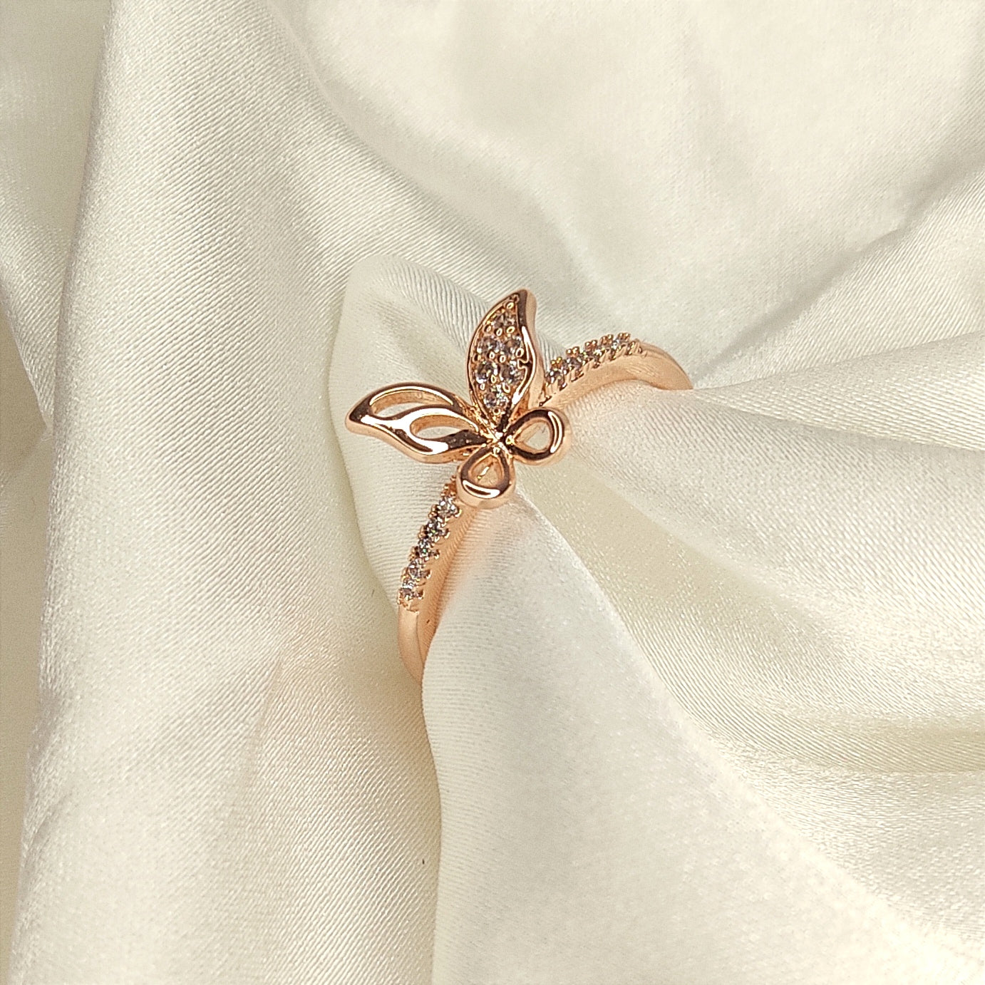 Butterfly Rose Gold Finish Ring