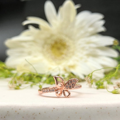 Butterfly Rose Gold Finish Ring