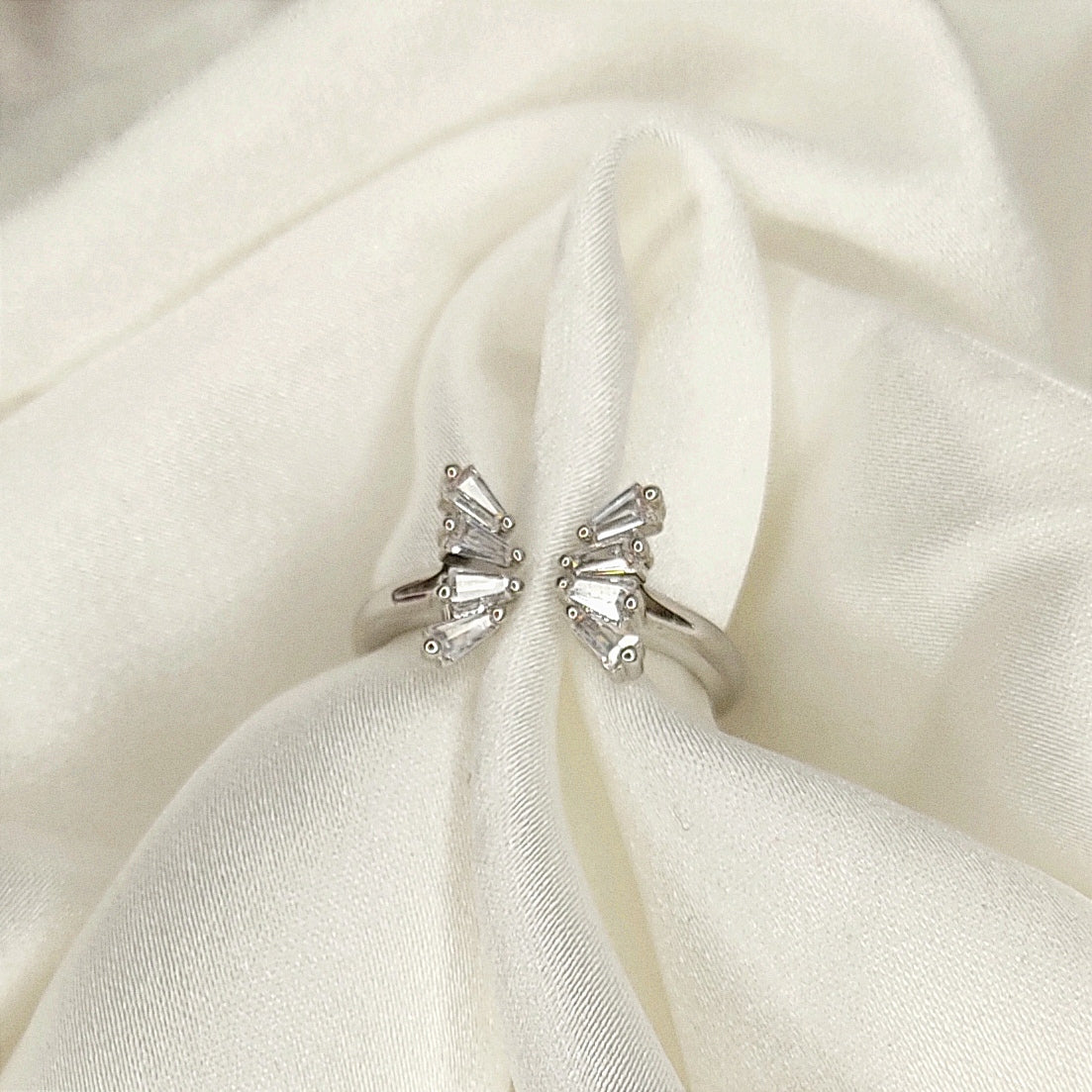 Half Fly Silver Finish Ring