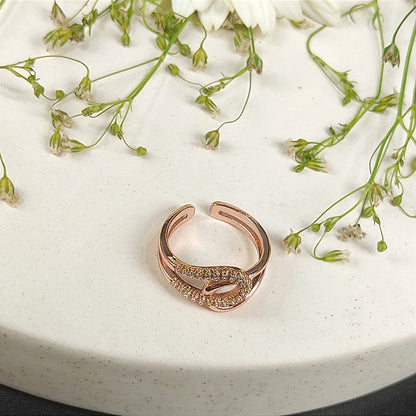 Interlocked Rose Gold Finish Ring