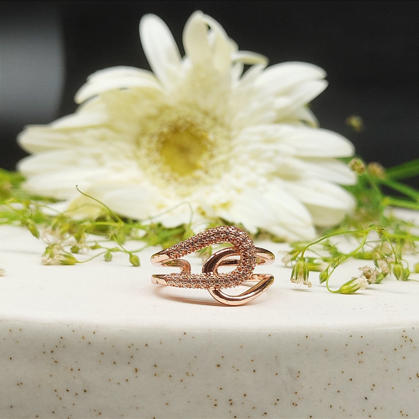 Interlocked Rose Gold Finish Ring